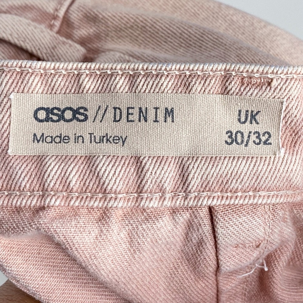 ASOS DENIM 30 Pink Acid‎ Wash Wide Leg High Rise Jeans Casual - Picture 5 of 6